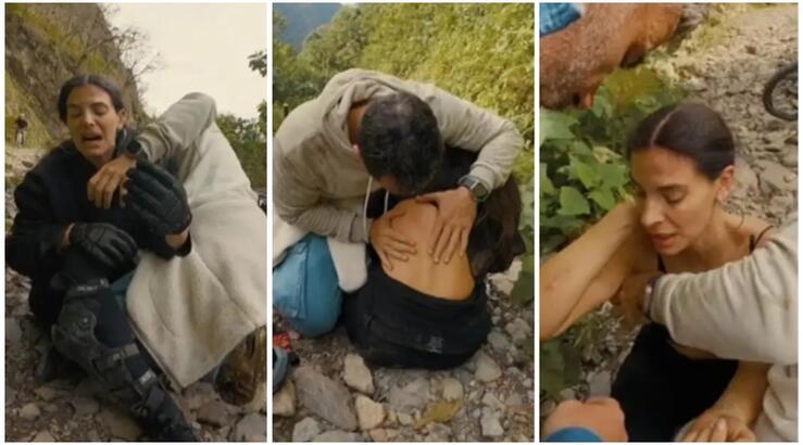 Τρομακτικό ατύχημα για την Χριστίνα Μπόμπα on camera - "Γύρισε ο λαιμός μου" [εικόνες]