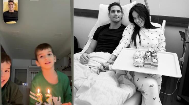 Πιέρος: Συγκινημένος έσβησε κεράκια στο νοσοκομείο - Η βιντεοκλήση με τους γιους του