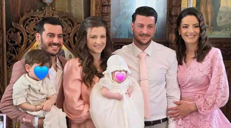 Νίκη Δραγούμη – Βασίλης Χαραλάμπους: Βάφτισαν την κόρη τους, Δάφνη [εικόνες]