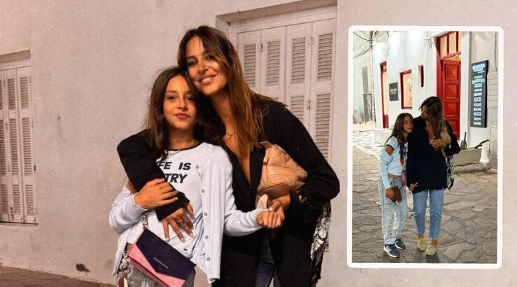 Κωνσταντίνα Ευριπίδου: Βόλτα με τα παιδιά της στα στενά της Μυκόνου [εικόνες]