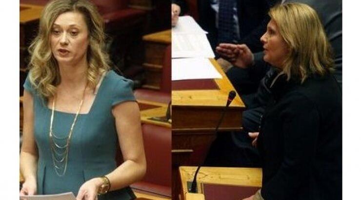 Eπική μάχη δύο βουλευτίνων στην Ελλάδα: Bρισιές και αποχωρήσεις!