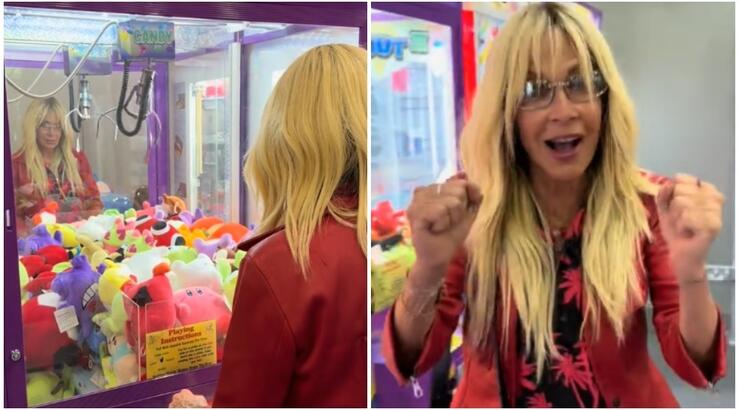 Άννα Βίσση: Την πετύχαμε να παίζει στα μηχάνηματα με τα λούτρινα μέσα στο Αεροδρόμιο Λάρνακας [βίντεο]