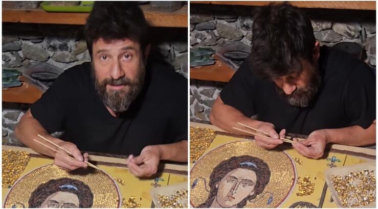 Αλέξης Γεωργούλης: Φιλοτεχνεί ψηφιδωτές αγιογραφίες [βίντεο]