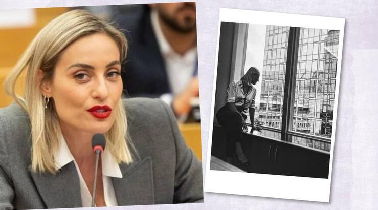 Ελεονώρα Μελέτη: Με την κόρη της Αλεξάνδρα στο γραφείο της στο Ευρωπαϊκό Κοινοβούλιο