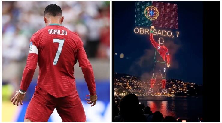 Ronaldo: Το εκθαμβωτικό drone show στη γενέτειρά του για το τελευταίο του παιχνίδι σε Mundial [βίντεο]