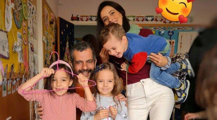 Γιώργος Ρούσσος – Νατάσα Τούρζα: Έφτιαξαν χριστουγεννιάτικες κατασκευές με τα παιδιά τους [εικόνες]