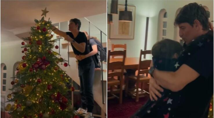 Σάκης Ρουβάς: Τα τρυφερά στιγμιότυπα στολίζοντας το δέντρο με τα τέσσερα παιδιά του [βίντεο]