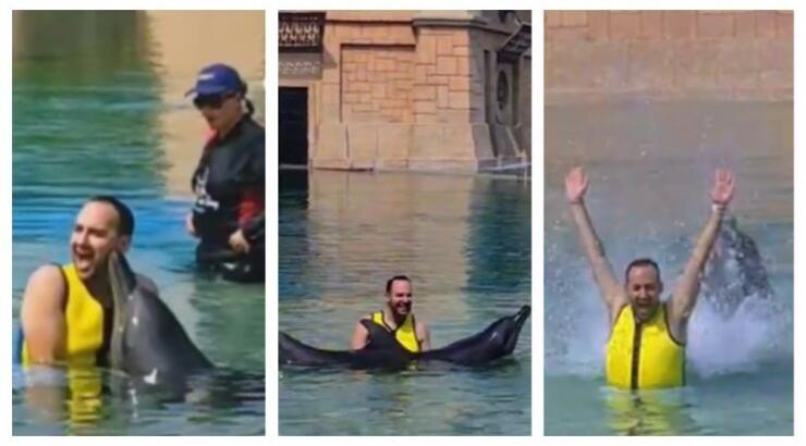 Μαυρίκιος Μαυρικίου: Τα φιλιά και οι αγκαλιές που αντάλλαξε με δελφίνι στο Dubai [βίντεο]