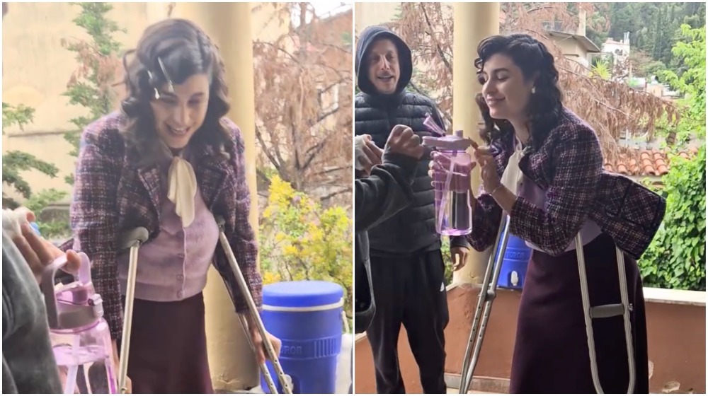 Ατύχημα για τη Δανάη Παππά: Πήγε με τις πατερίτσες στα γυρίσματα και γύψο στο πόδι [βίντεο]