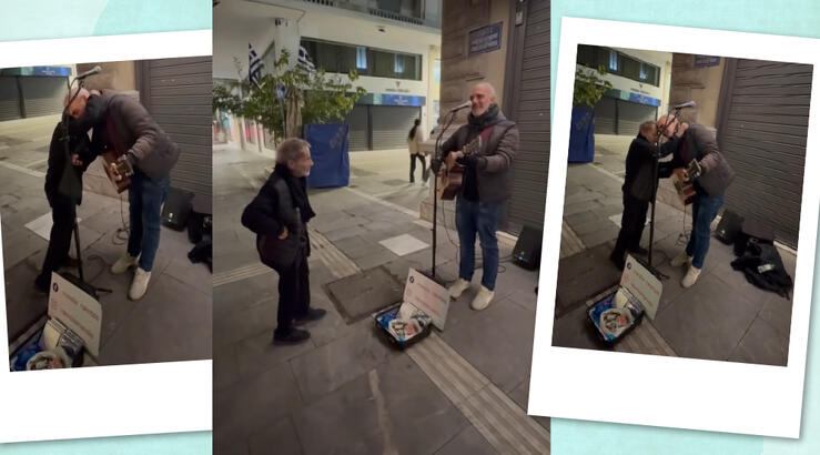 Σταύρος Ξαρχάκος: Πλησίασε μουσικό του δρόμου που ερμήνευε τραγούδι του [βίντεο]