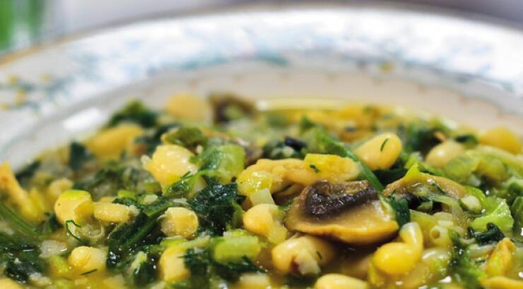 Φασόλια με μανιτάρια φρικασέ