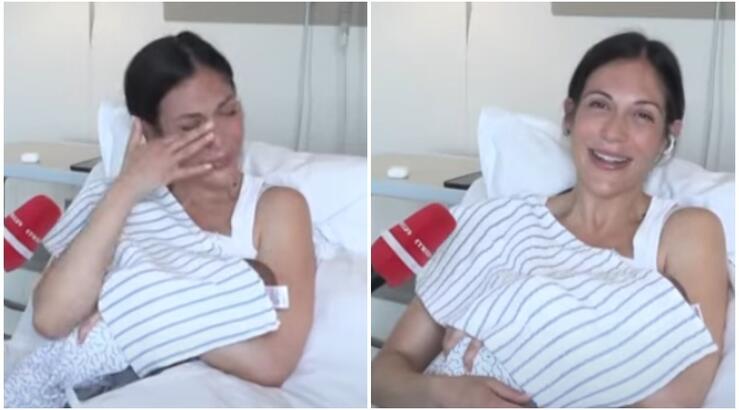 Ανθή Βούλγαρη: Με δάκρυα στα μάτια και με τον γιο της αγκαλιά μίλησε για τον τοκετό [βίντεο]
