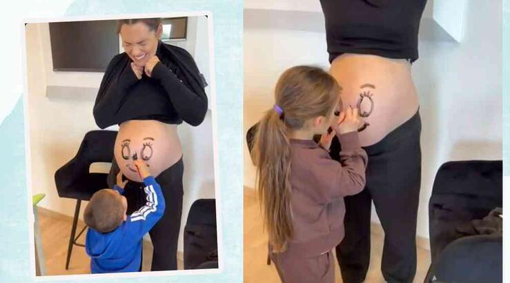 Κρίστη Αγαπίου: Τα παιδιά της ζωγράφισαν τη φουσκωμένη της κοιλιά [βίντεο]