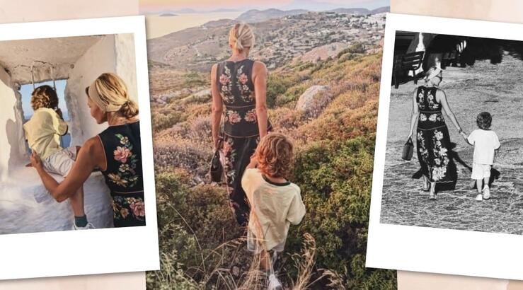 Τζένη Μπαλατσινού: Απολαμβάνει τις διακοπές της με τον γιο της, στην Πάτμο [εικόνες]