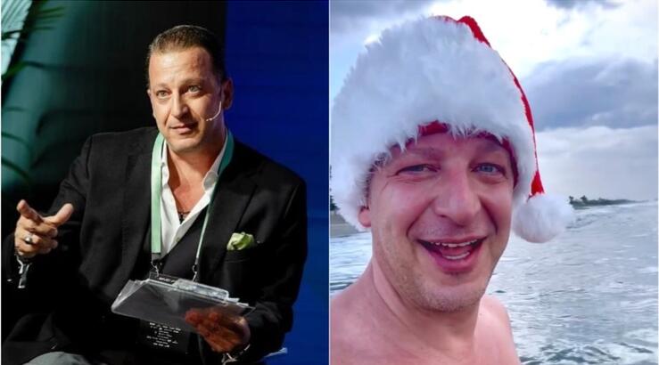 Τσουρούλλης: Έβαλε σκούφο του Άγιου Βασίλη και βούτηξε στη θάλασσα [βίντεο]