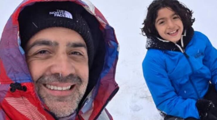 Μιχάλης Σοφοκλέους: Στα χιόνια με τον γιο του, Σοφοκλή [εικόνες]