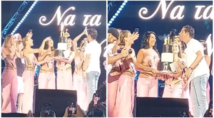 Νίκος Οικονομόπουλος: Έσβησε την τούρτα γενεθλίων του κατά τη διάρκεια συναυλίας του [βίντεο]