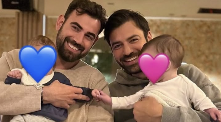 Πολυδερόπουλος – Γεωργίου: Πόζαραν αγκαλιά με τα μερικών μηνών παιδιά τους [εικόνα]