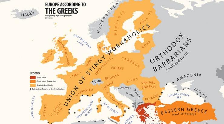  Ο χάρτης της Ευρώπης μέσα από τα μάτια των Ελλαδιτών