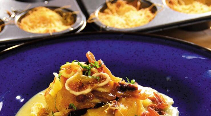 Γρήγορο γλυκό με κανταΐφι και custard