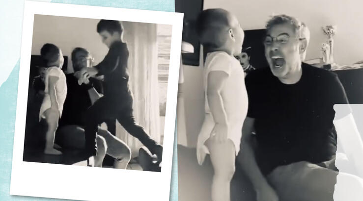 Θοδωρής Αθερίδης: Δείτε τον να παίζει με τα εγγόνια του στο σαλόνι τους [βίντεο]