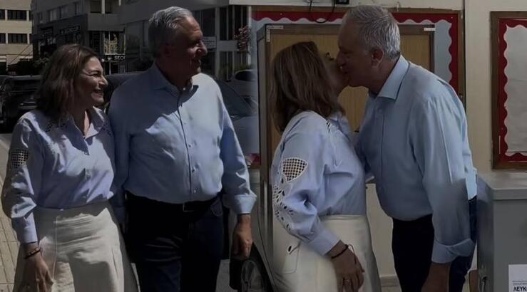 Νίκος Τορναρίτης: Το φιλί στη σύζυγό του αμέσως μετά τη ψήφο στην κάλπη [βίντεο]