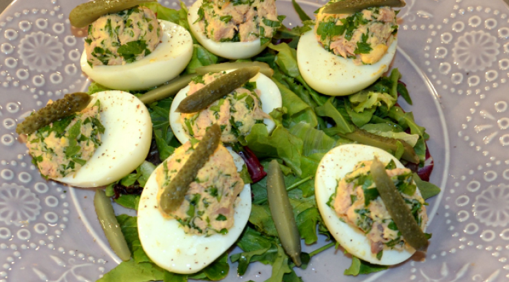 Γεμιστό αυγό με τόνο και μαγιονέζα