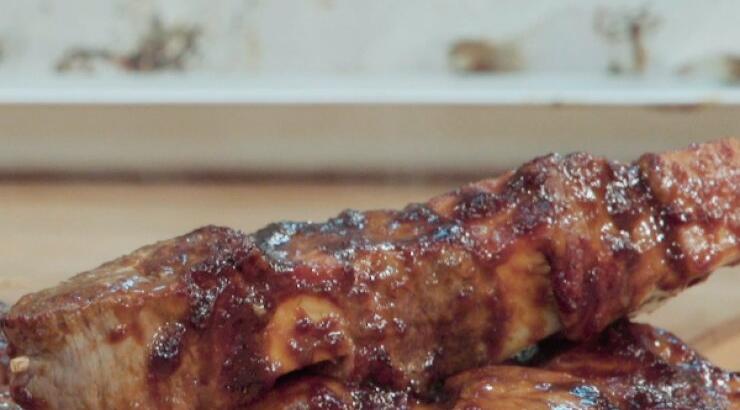 BBQ meat με κολοκάσι σε γκριλ