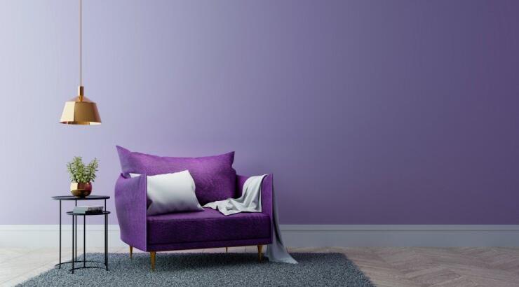 Οι μωβ τόνοι, σε μοντέρνα και διαχρονικά έπιπλα, προσδίδουν μια αρχοντική νότα