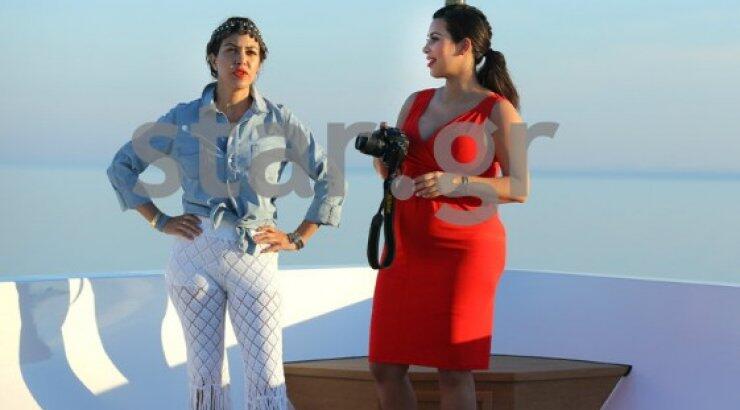 Η Kim Kardashian με κόκκινο φουστάνι φωτογραφίζει το ηλιοβασίλεμα