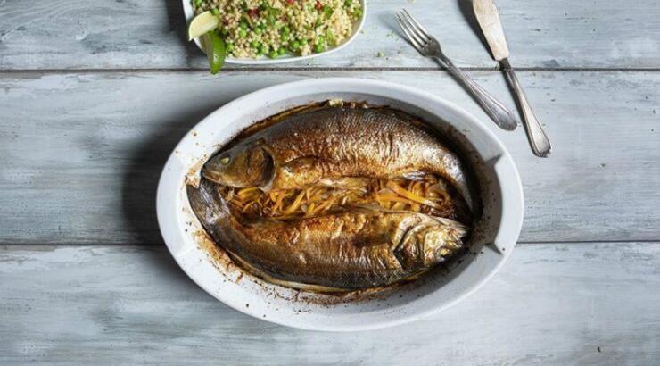 Λαβράκι με λαχανικά και κους κους 