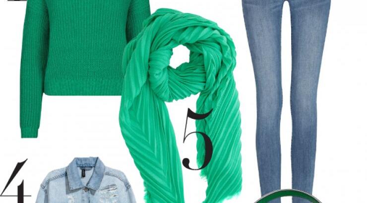 Green & denim