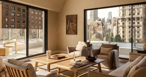 Μέσα σε ένα κομψό, cozy ρετιρέ στο Upper West Side, με απίστευτη θέα
