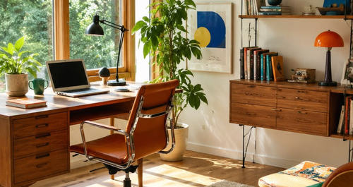 Ένα home office που εκμεταλλεύεται τον χώρο στο φουλ