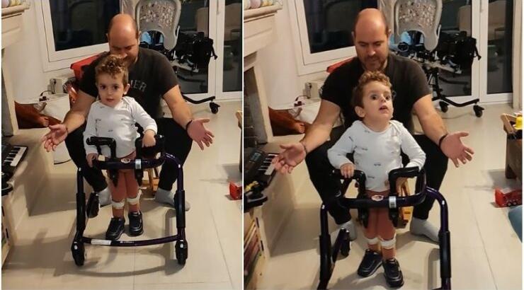 Ο μικρός Παναγιώτης Ραφαήλ κάνει μόνος του τα πρώτα του βήματα και προκαλεί δάκρυα συγκίνησης