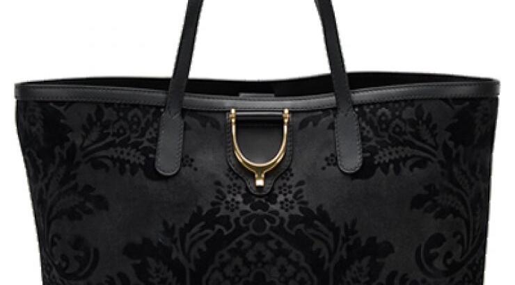 Soft Stirrup Brocade leather tote