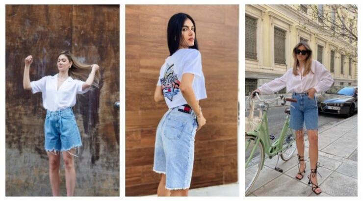 Long denim shorts: 3 fashion girls φοράνε την τάση!