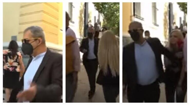 Θέμης Αδαμαντίδης: Η στιγμή που σπρώχνει δημοσιογράφο σε σύνδεση [βίντεο]