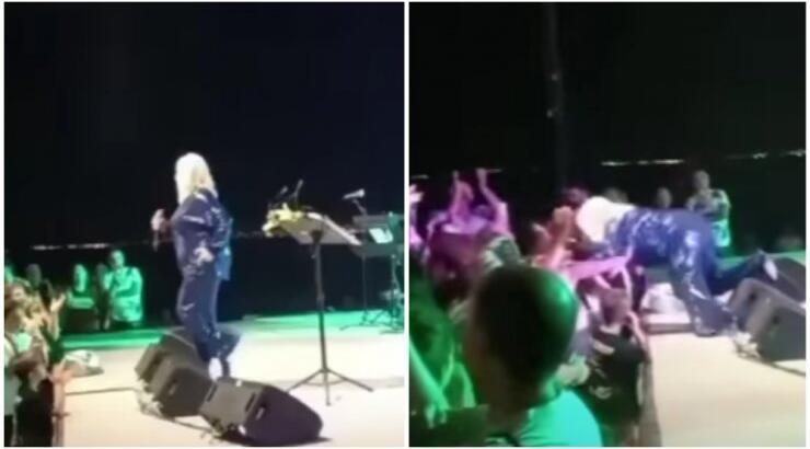 Μπέσσυ Αργυράκη: Καρέ καρέ η πτώση της από τη σκηνή - Ο τραυματισμός που είχε [βίντεο]