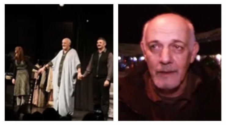 Επεισοδιακή επιστροφή στο θέατρο για τον Γιώργο Κιμούλη - Με πανό και συνθήματα [βίντεο]