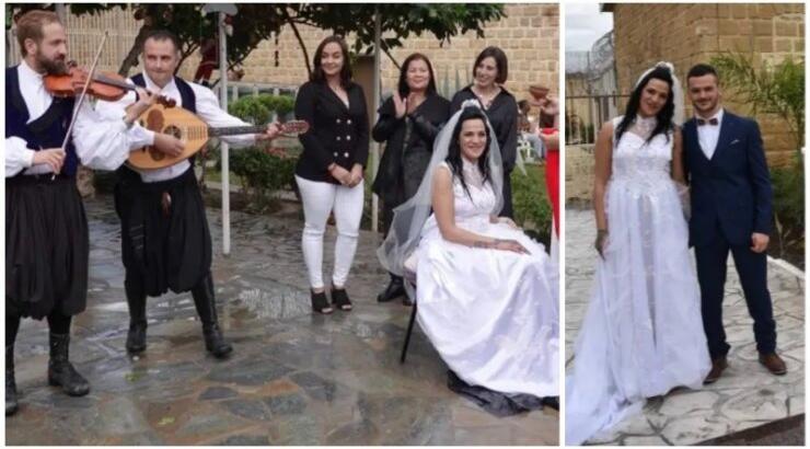 Ζευγάρι Κυπρίων παντρεύτηκε στις κεντρικές φυλακές με βιολιά, σούβλες και κάλυψη από το Netflix [εικόνες]