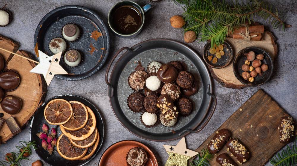 Γιορτινά σοκολατάκια με καβουρδισμένη καραμέλα 