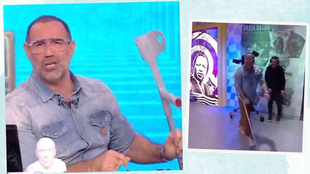 Aντώνης Κανάκης: Είχε ατύχημα και κυκλοφορεί με πατερίτσες [βίντεο]