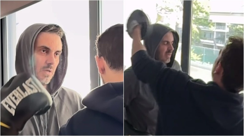Mιχάλης Χατζηγιάννης: Έπαιξε kick boxing στο σαλόνι του σπιτιού του - Οι μπουνιές που έφαγε αλλά και που έδωσε