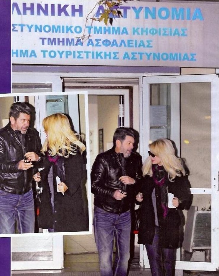 Ελένη Μενεγάκη και Γιάννης Λάτσιος στο αστυνομικό τμήμα