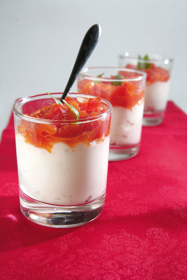 Ρυζόγαλο με καραμελωμένες ντομάτες