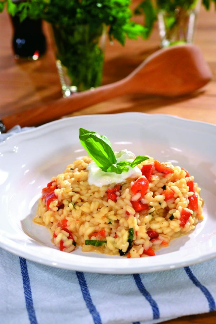 Ριζότο με πιπεριές Φλωρίνης και γιαούρτι στραγγιστό