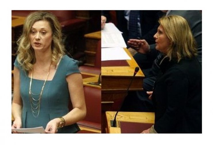 Eπική μάχη δύο βουλευτίνων στην Ελλάδα: Bρισιές και αποχωρήσεις!