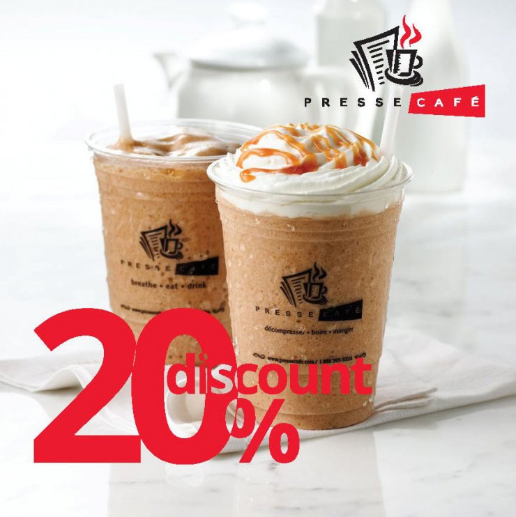 Presse Café: 20% έκπτωση σε όλα τα ροφήματα
