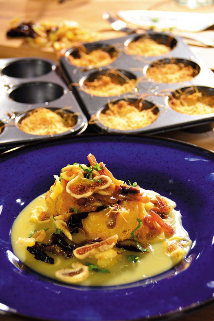 Γρήγορο γλυκό με κανταΐφι και custard